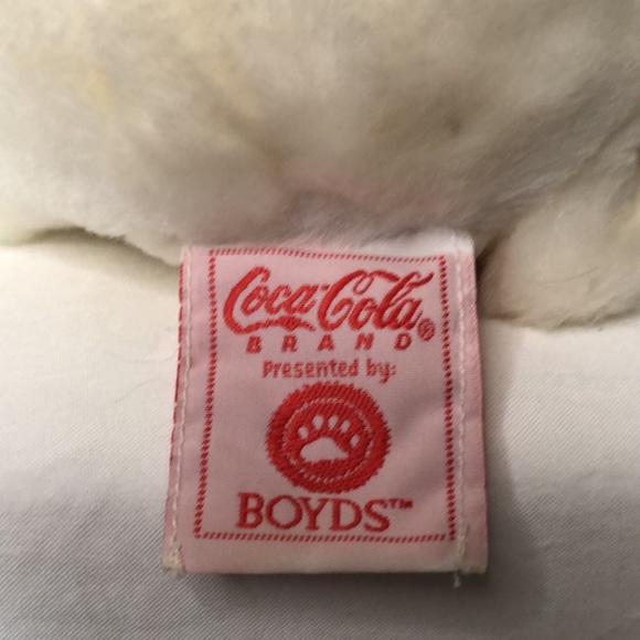 COCA COLA plush white mini bear by BOYDS BEARS. - Picture 4 of 10